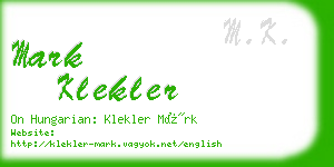 mark klekler business card